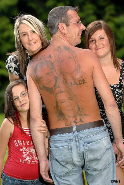На 15-летие совместной жизни с женой, Алан решил преподнести семье необычный подарок в виде татуировки на с