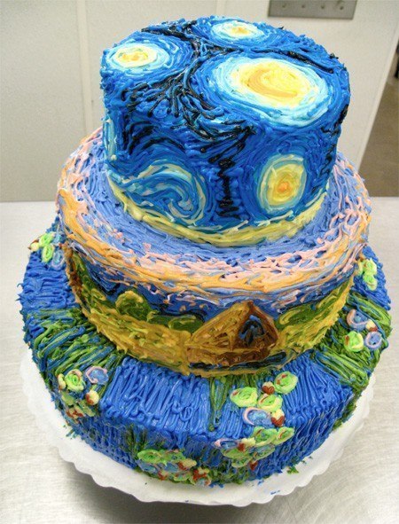 Торт в стиле картин Ван Гога