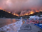 Пожар на острове Chios, Греция.