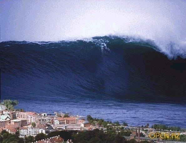 Самая большая волна, когда-либо зафиксированная людьми, на