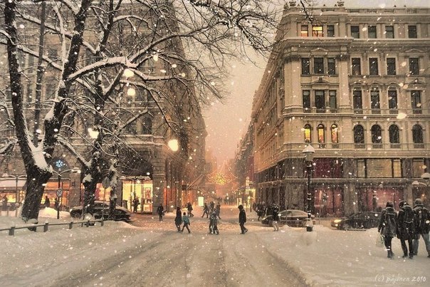 Зима в Хельсинки, Финляндия.
